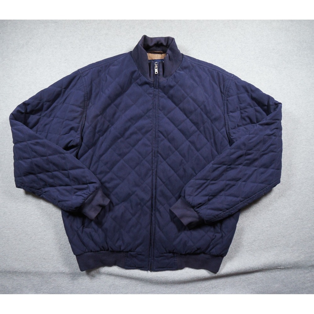 Vintage Polo Golf Ralph Lauren Jacket Mens Medium Blue Quilted Bomber Full Zip
